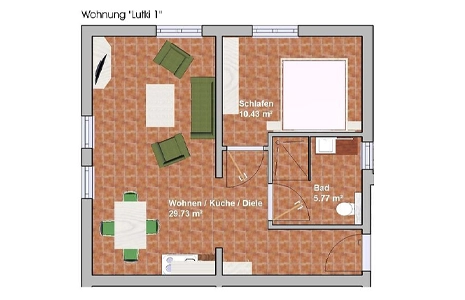 Grundriss der Ferienwohnung Lutki