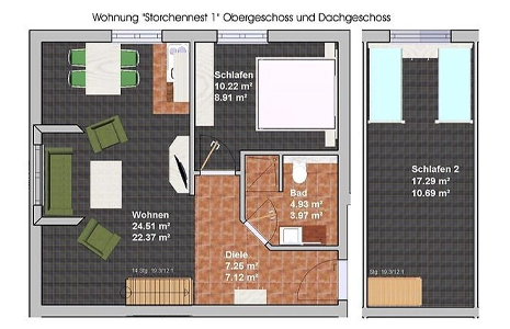 Wohn- und Essbereich Ferienwohnung