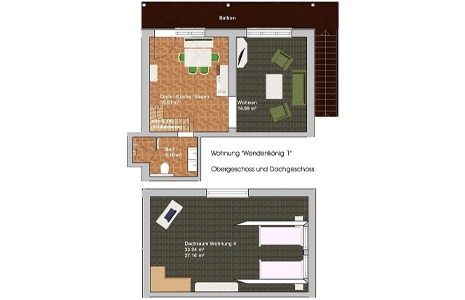 Wohn- und Essbereich Ferienwohnung