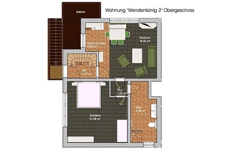 Grundriss der Ferienwohnung Wendenkönig 2